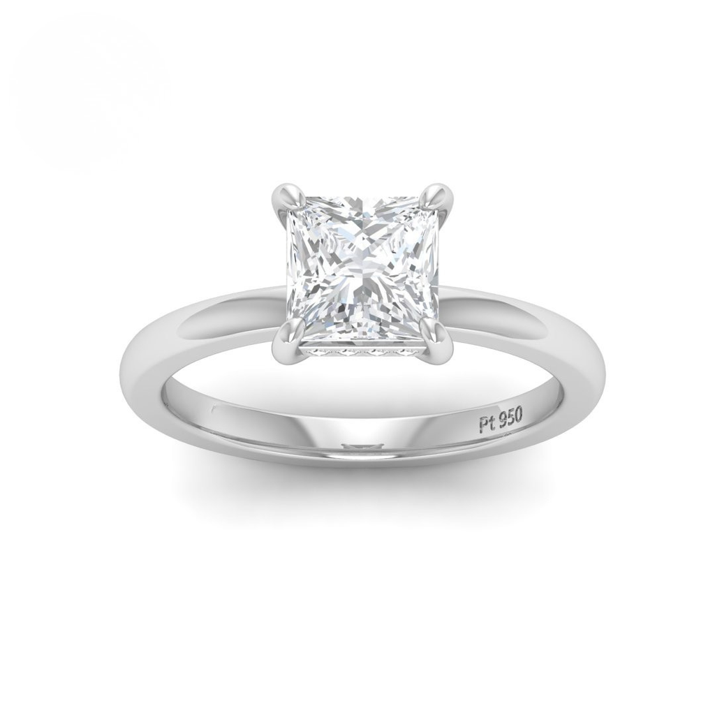 Princess Diamond Hidden Halo Engagement Ring AAC00092
