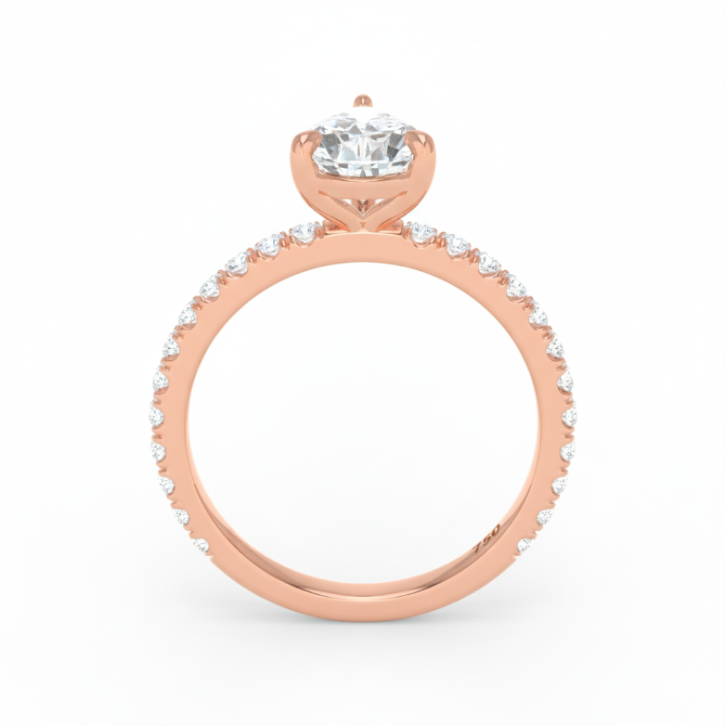 Pear Diamond Band Engagement Ring AAC00093