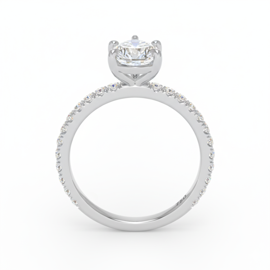 Pear Diamond Band Engagement Ring AAC00093