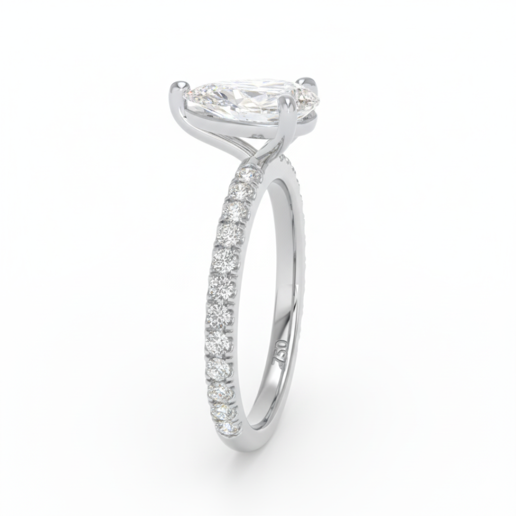 Pear Diamond Band Engagement Ring AAC00093