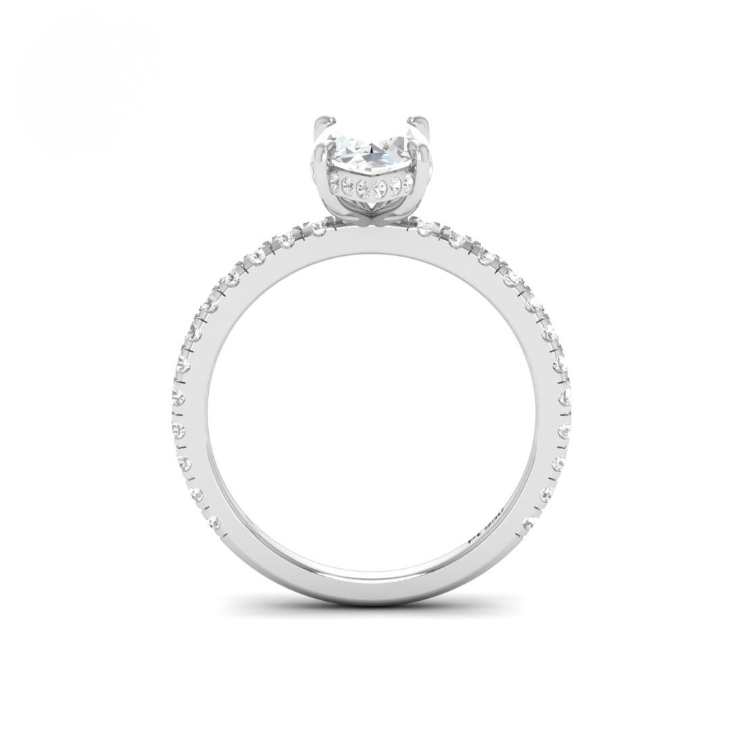  Marquise Diamond Hidden Halo and Diamond Band Engagement Ring AAC00069