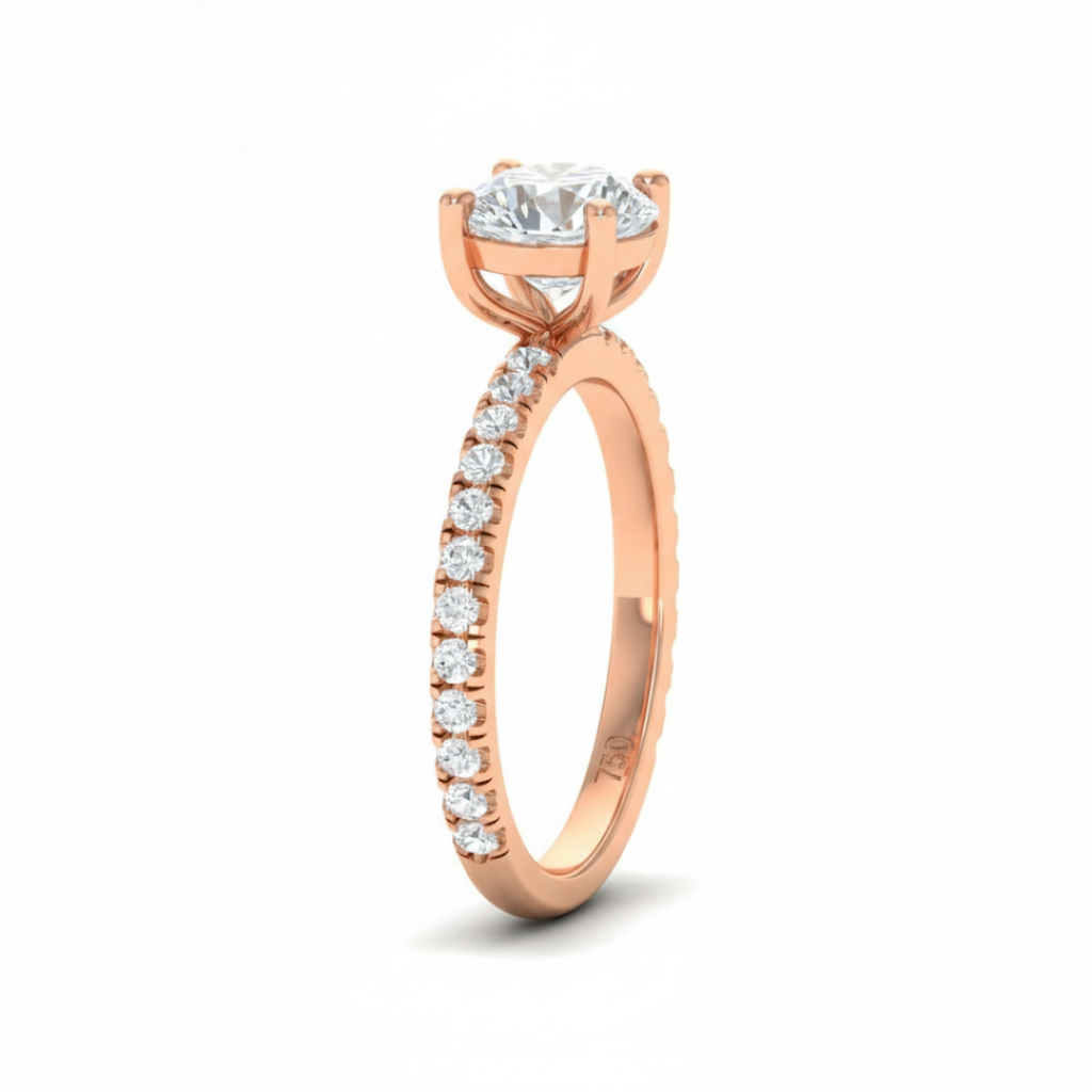 Round Diamond Band Engagement Ring AAC00002