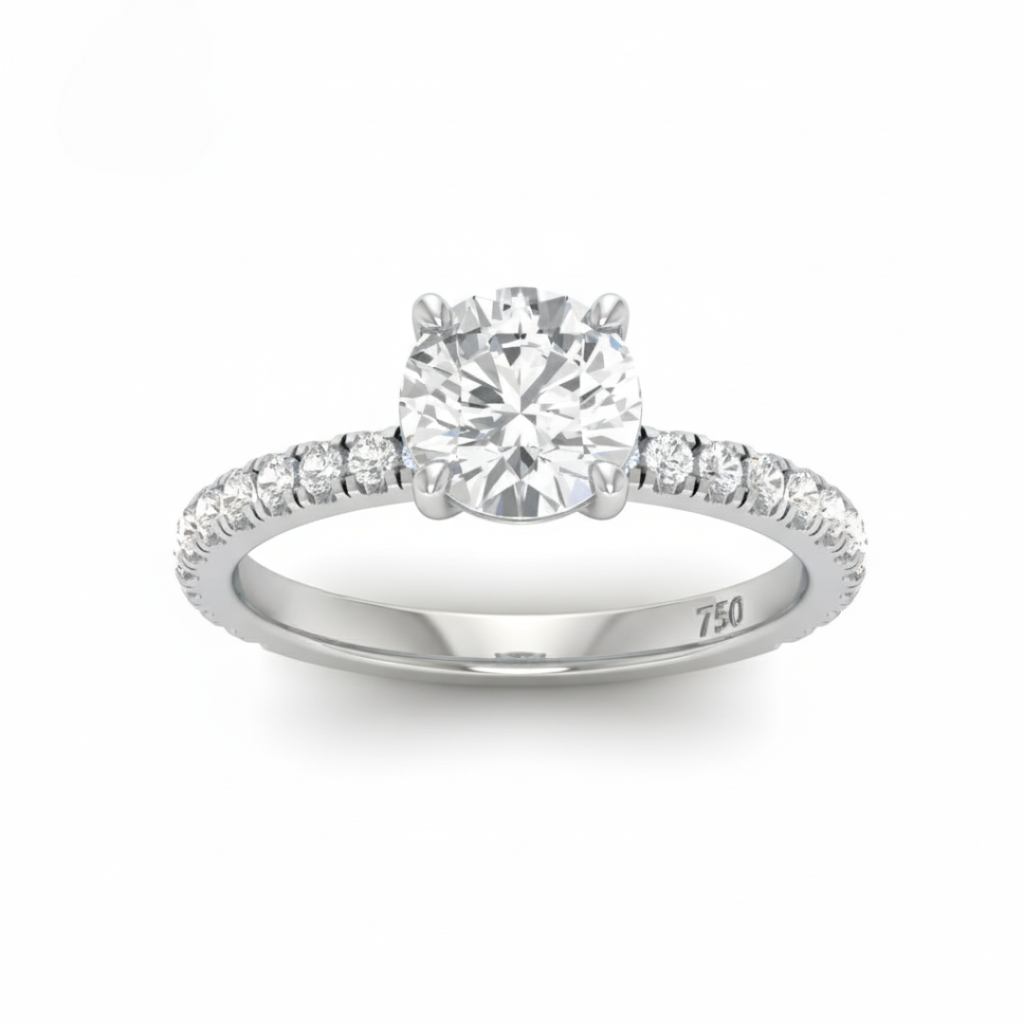 Round Diamond Band Engagement Ring AAC00002