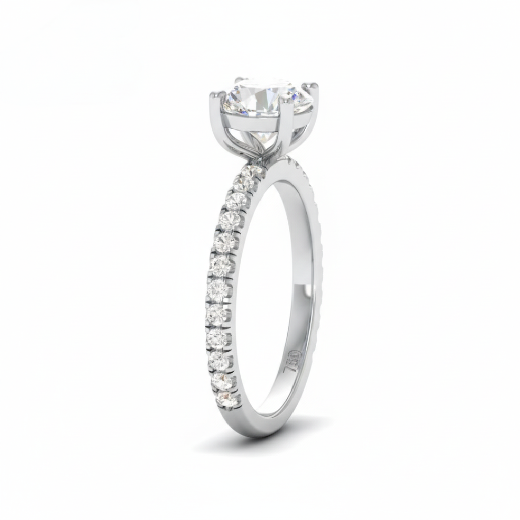 Round Diamond Band Engagement Ring AAC00002