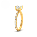 Round Diamond Hidden Halo and Diamond Band Engagement Ring AAC00078