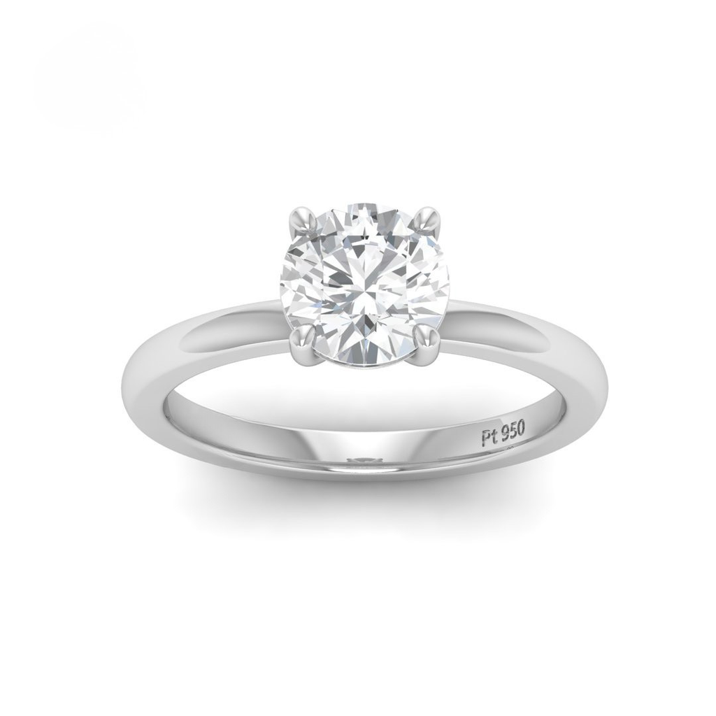 Round Diamond Plain Band Engagement Ring  AAC00012