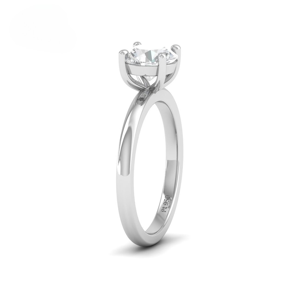 Round Diamond Plain Band Engagement Ring  AAC00012