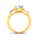  Round Cut Diamond Engagement Ring With Tapering Baguettes Cut Side Diamond AAC00034 