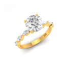 Round Cut Diamond Engagement Ring With A Marquise Cut Diamond Band AAC00043 
