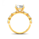 Round Cut Diamond Engagement Ring With A Marquise Cut Diamond Band AAC00043 