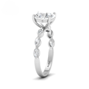 Round Cut Diamond Engagement Ring With A Marquise Cut Diamond Band AAC00043 