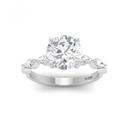 Round Cut Diamond Engagement Ring With A Marquise Cut Diamond Band AAC00043 