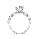 Round Cut Diamond Engagement Ring With A Marquise Cut Diamond Band AAC00043 