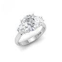 Round Cut Diamond Engagement Ring with Half Moon Cut Side Diamonds AAC00010