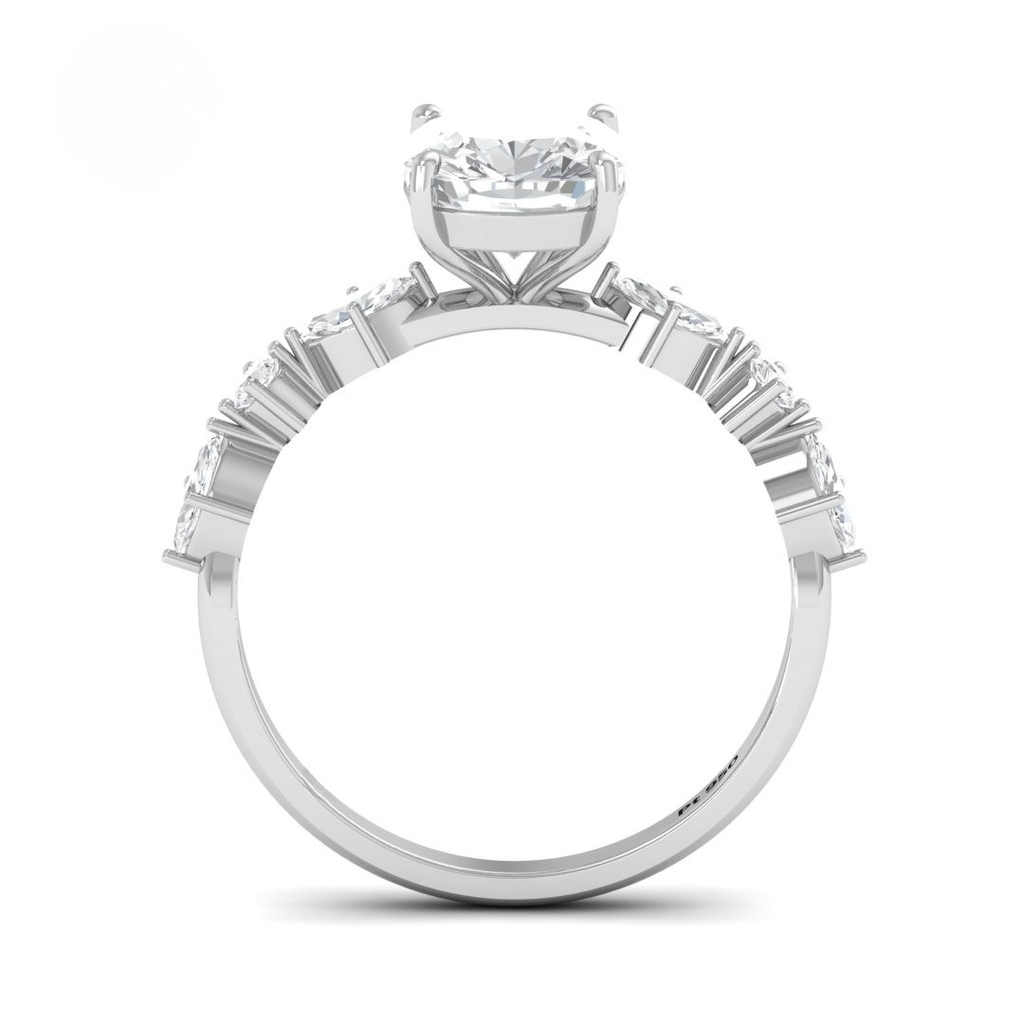 Cushion Cut Diamond with a Marquise Cut Diamond Band AAC00101  