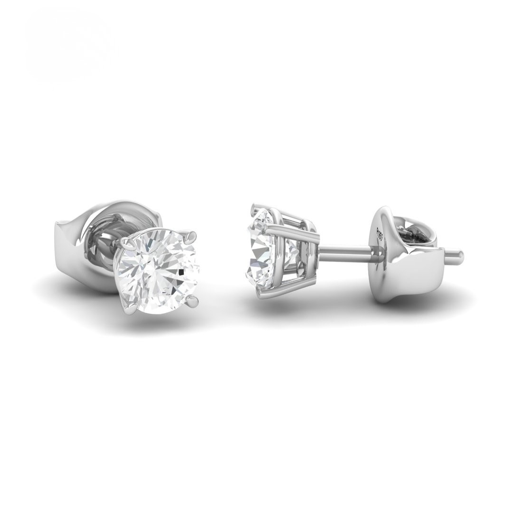 2.00ct ( 1.00ct each ear) total diamond weight stud mounts with push backs
