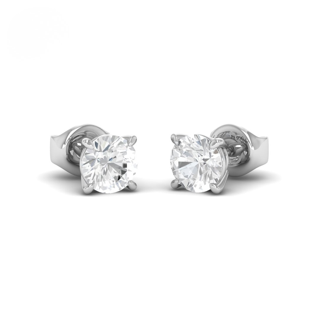 4.00ct ( 2.00ct each ear) total diamond weight stud mounts with push backs