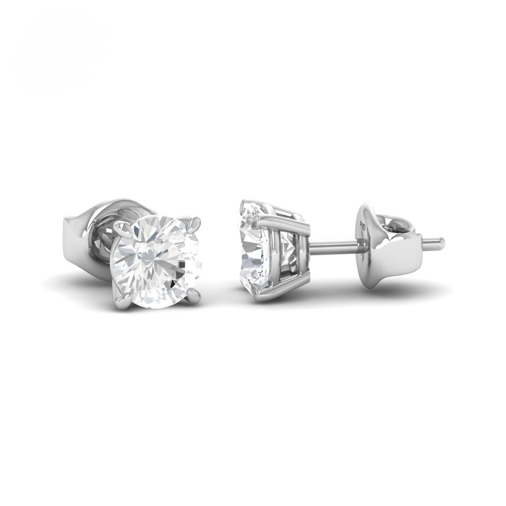 4.00ct ( 2.00ct each ear) total diamond weight stud mounts with push backs