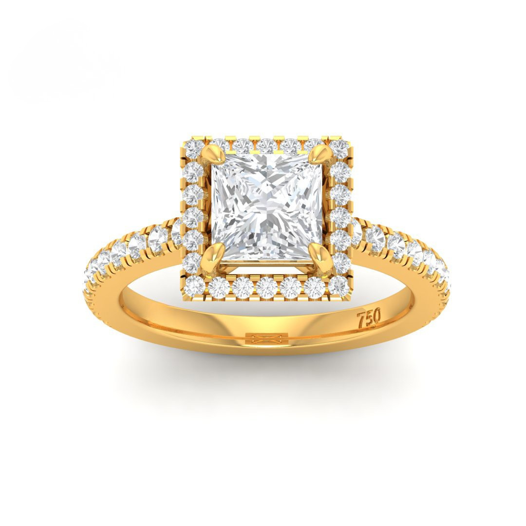 Princess Diamond Halo Engagement Ring   AAC00061