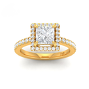 Princess Diamond Halo Engagement Ring   AAC00061