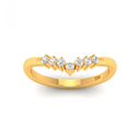  0.175ct round cut V-shaped diamond wedding band  AAC00011 
