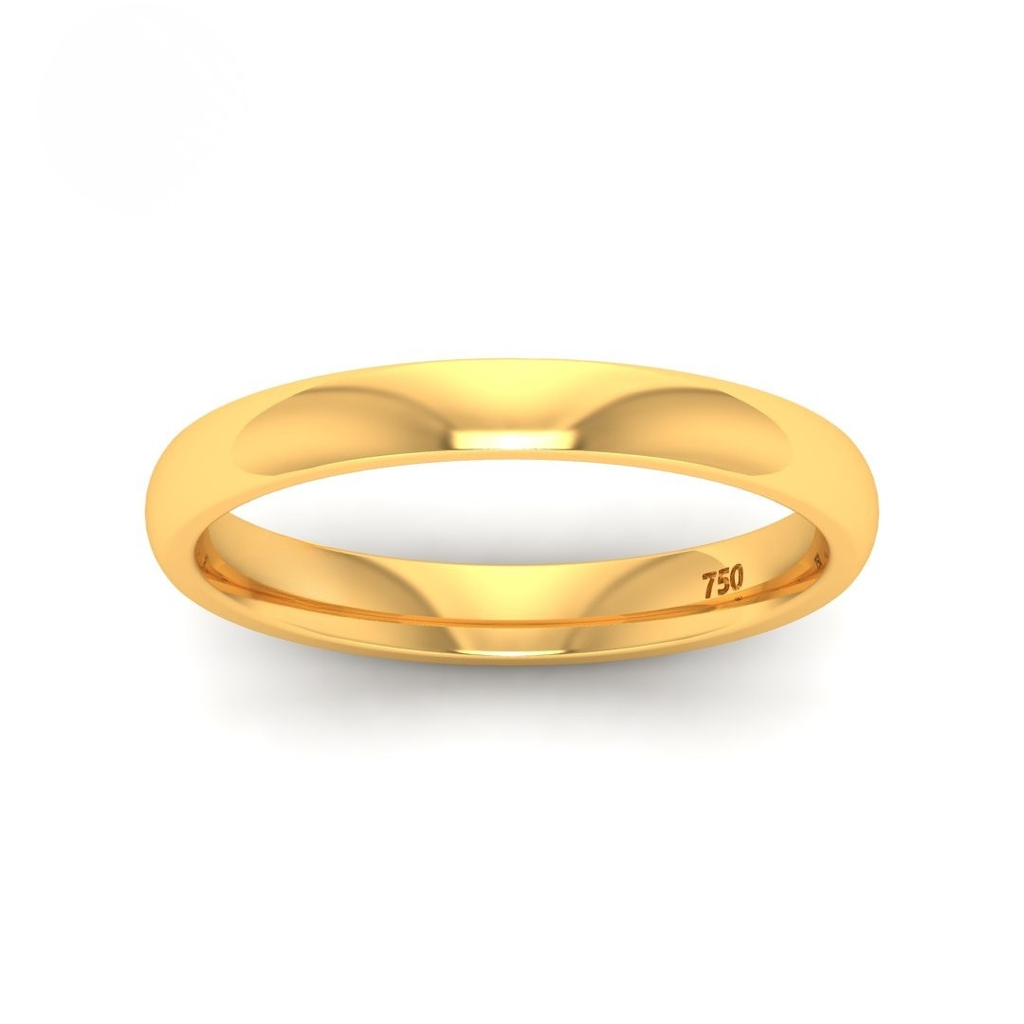 Women’s court-shaped 3mm wedding band. AAC00139 