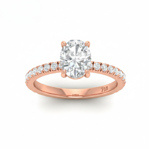 Oval Diamond Band Engagement Ring AAC00075