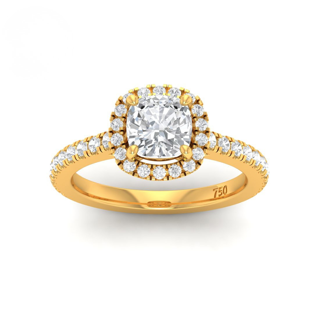 Cushion Diamond Halo Engagement Ring AAC00114