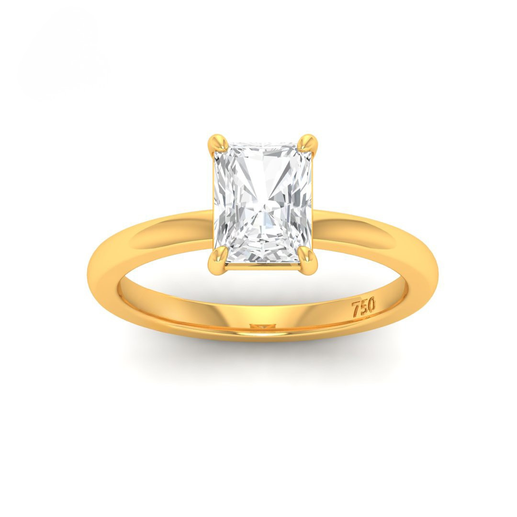 Radiant Diamond Plain Band Engagement Ring AAC00090