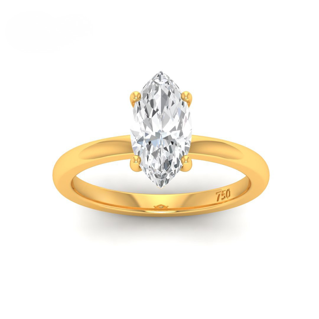 Marquise Diamond Plain Band Engagement Ring AAC00094