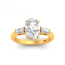 Oval Cut Diamond Engagement Ring With Tapering Baguettes Cut Side Diamond AAC00125