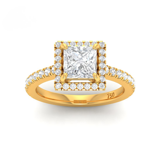 Princess Diamond Halo Engagement Ring   AAC00061