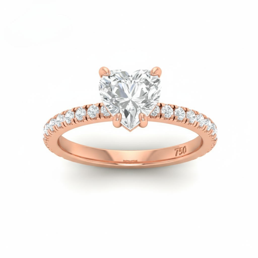  Heart Diamond Band Engagement Ring  AAC00081