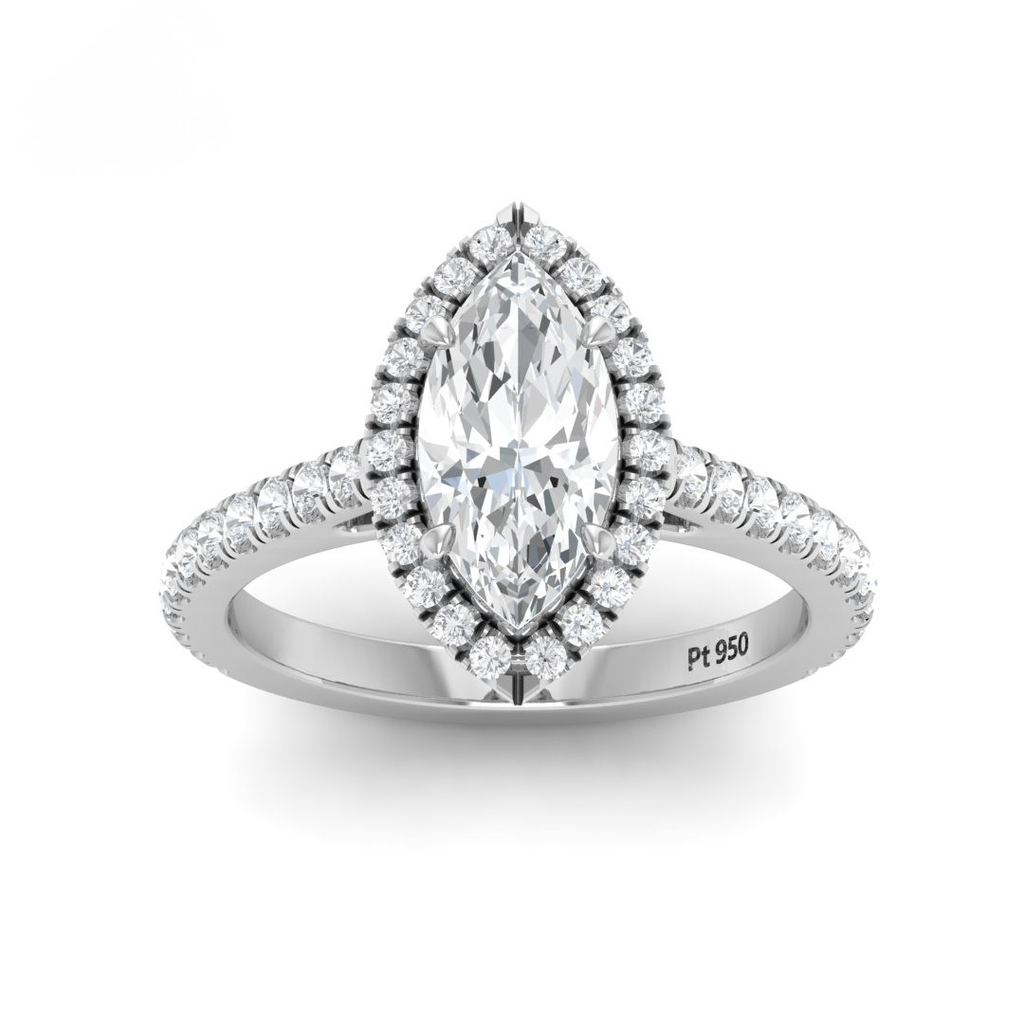 Marquise Diamond Halo Engagement Ring AAC00031