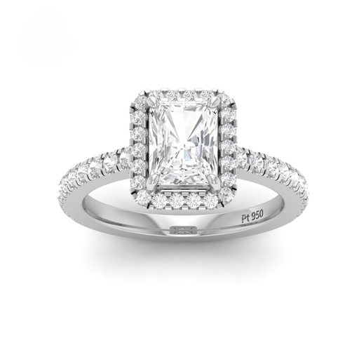 Radiant Diamond Halo Engagement Ring AAC00088