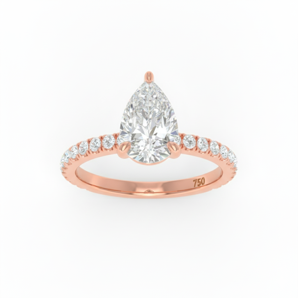 Pear Diamond Band Engagement Ring AAC00093