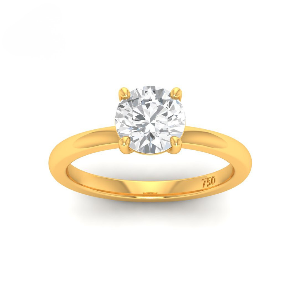 Round Diamond Plain Band Engagement Ring  AAC00012
