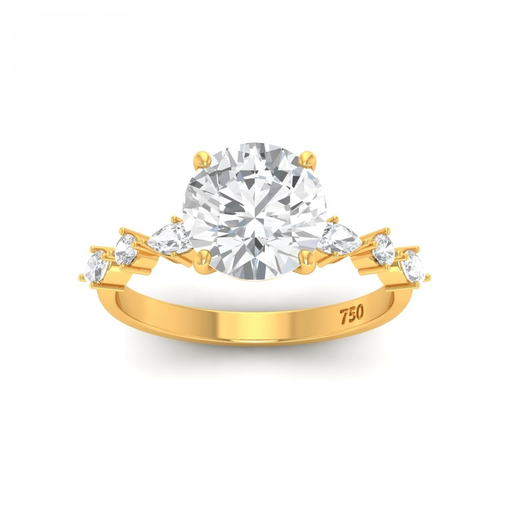 Oval Cut Diamond Engagement Ring With A Marquise And Round Cut Diamond Band AAC00079