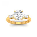  Round Cut Diamond Engagement Ring With Tapering Baguettes Cut Side Diamond AAC00034 