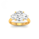 Round Cut Diamond Engagement Ring with Half Moon Cut Side Diamonds AAC00010