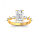 Emerald Cut Diamond Engagement Ring With A Marquise and Round Cut Diamond Band  AAC00004   