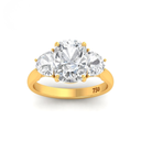 Cushion Cut Diamond with Half Moon Cut Side Diamonds AAC00050 