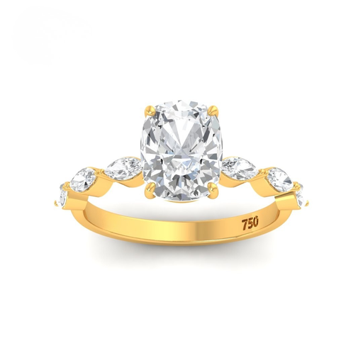 Cushion Cut Diamond with a Marquise Cut Diamond Band AAC00052 