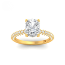 Cushion Cut Diamond with Diamond Accent Band AAC00059 