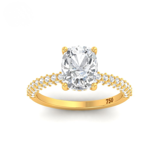 Cushion Cut Diamond with Diamond Accent Band AAC00059 