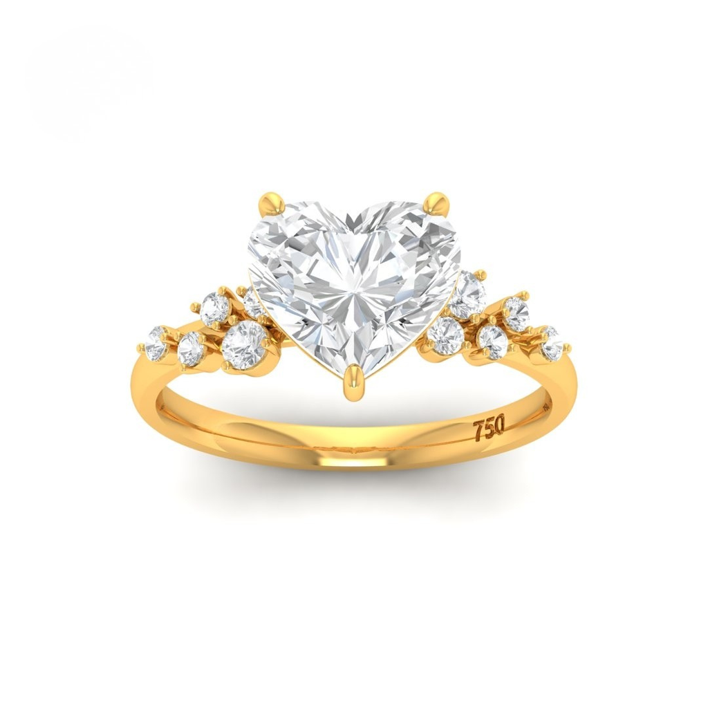 Heart Cut Diamond with Diamond Accent Band AAC00068 