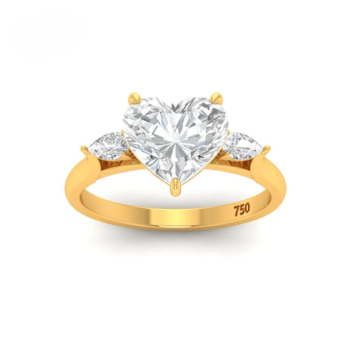 Heart Cut Diamond with Pear Cut Side Diamonds. AAC00080