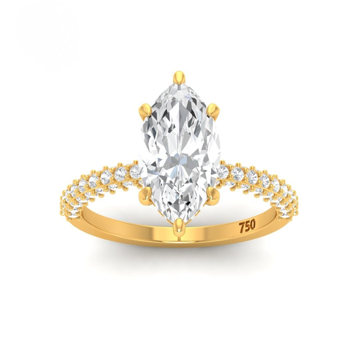 Marquise Cut Diamond with 3D Diamond Band and Diamond Hidden Halo AAC00103