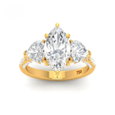 Marquise Cut Diamond with Heart Cut Side Diamonds and 3D Diamond Band AAC00107