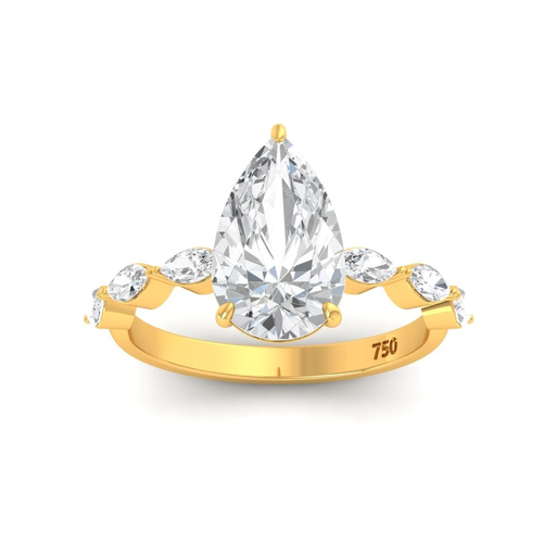 Pear Cut Diamond with a Marquise Cut Diamond Band AAC00111 